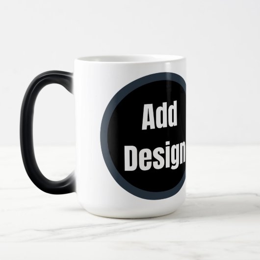 Creëer Your Own donkergrijs blauw gepersonaliseerd Magische Mok (Links)