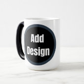 Creëer Your Own donkergrijs blauw gepersonaliseerd Magische Mok (Voorkant links)