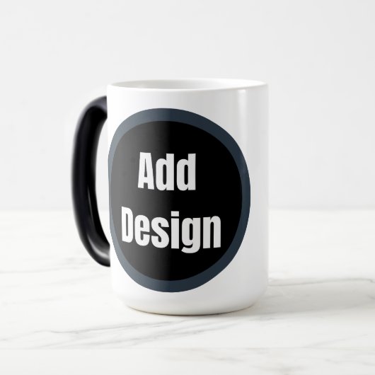 Creëer Your Own donkergrijs blauw gepersonaliseerd Magische Mok (Voorkant links)