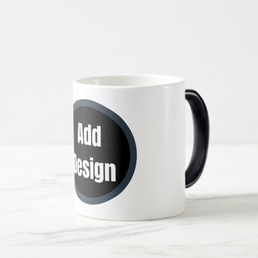 Creëer Your Own donkergrijs blauw gepersonaliseerd Magische Mok (Voorkant rechts)