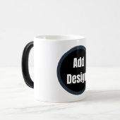 Creëer Your Own donkergrijs blauw gepersonaliseerd Magische Mok (Voorkant links)