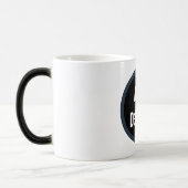 Creëer Your Own donkergrijs blauw gepersonaliseerd Magische Mok (Links)