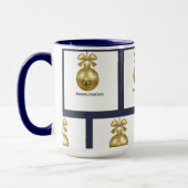 Creëer Your Own donkergrijs blauw gepersonaliseerd Mok (Links)