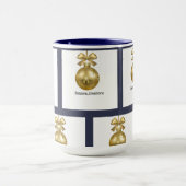 Creëer Your Own donkergrijs blauw gepersonaliseerd Mok (Midden)