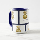 Creëer Your Own donkergrijs blauw gepersonaliseerd Mok (Voorkant links)