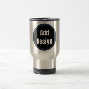 Creëer Your Own donkergrijs blauw gepersonaliseerd Reisbeker