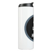 Creëer Your Own donkergrijs blauw gepersonaliseerd Thermosbeker (Gedraaid links)