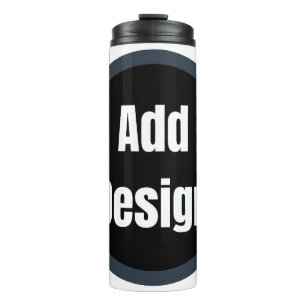 Creëer Your Own donkergrijs blauw gepersonaliseerd Thermosbeker