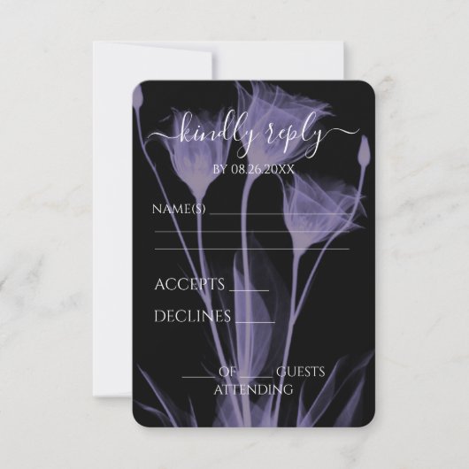 Creëer Your Own - Drie röntgenbloemen RSVP Kaartje (Voorkant)