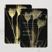 Creëer Your Own - Drie röntgenbloemen RSVP Kaartje (Voorkant / Achterkant)