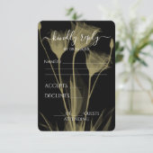 Creëer Your Own - Drie röntgenbloemen RSVP Kaartje (Staand voorkant)