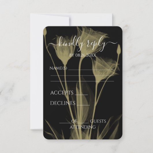 Creëer Your Own - Drie röntgenbloemen RSVP Kaartje (Voorkant)