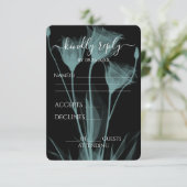 Creëer Your Own - Drie röntgenbloemen RSVP Kaartje (Staand voorkant)