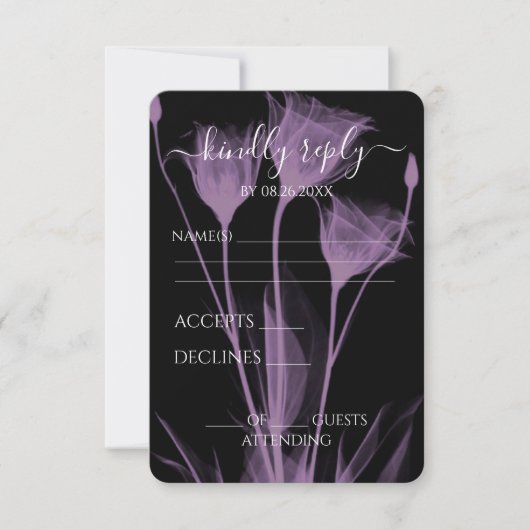 Creëer Your Own - Drie röntgenbloemen RSVP Kaartje (Voorkant)