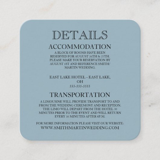 Creëer Your Own - Dusty Blue Informatiekaartje (Voorkant)