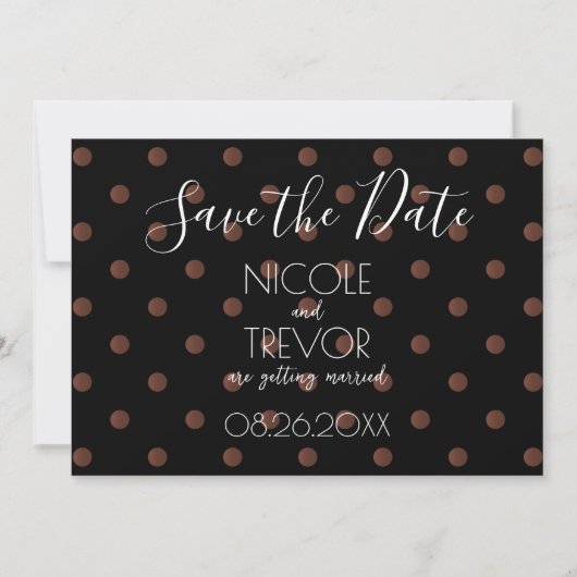 Creëer Your Own - Eenvoudige Retro Polkadots Save The Date (Voorkant)