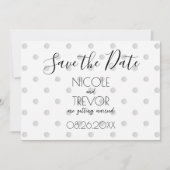 Creëer Your Own - Eenvoudige Retro Polkadots Save The Date (Voorkant)