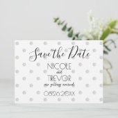 Creëer Your Own - Eenvoudige Retro Polkadots Save The Date (Staand voorkant)