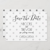 Creëer Your Own - Eenvoudige Retro Polkadots Save The Date (Voorkant / Achterkant)