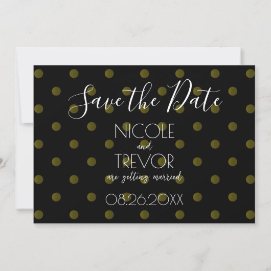 Creëer Your Own - Eenvoudige Retro Polkadots Save The Date (Voorkant)