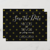 Creëer Your Own - Eenvoudige Retro Polkadots Save The Date (Voorkant / Achterkant)