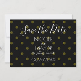 Creëer Your Own - Eenvoudige Retro Polkadots Save The Date