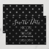 Creëer Your Own - Eenvoudige Retro Polkadots Save The Date (Voorkant / Achterkant)