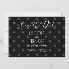 Creëer Your Own - Eenvoudige Retro Polkadots Save The Date