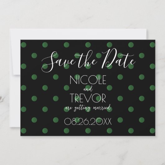 Creëer Your Own - Eenvoudige Retro Polkadots Save The Date (Voorkant)