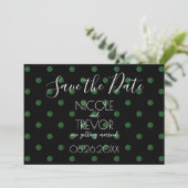 Creëer Your Own - Eenvoudige Retro Polkadots Save The Date (Staand voorkant)