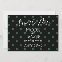 Creëer Your Own - Eenvoudige Retro Polkadots Save The Date