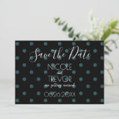 Creëer Your Own - Eenvoudige Retro Polkadots Save The Date (Staand voorkant)