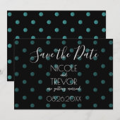 Creëer Your Own - Eenvoudige Retro Polkadots Save The Date (Voorkant / Achterkant)
