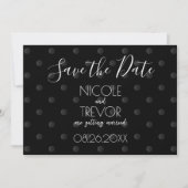Creëer Your Own - Eenvoudige Retro Polkadots Save The Date (Voorkant)