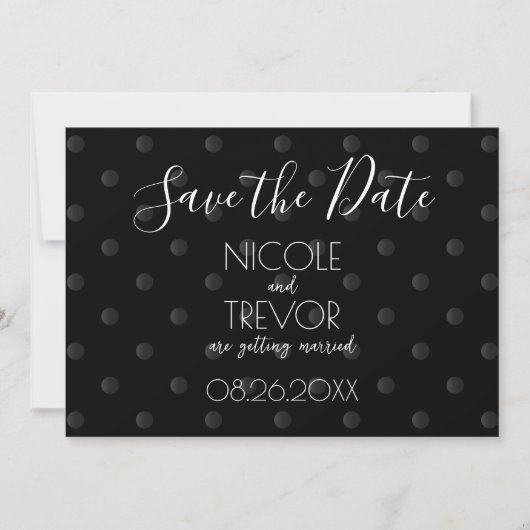 Creëer Your Own - Eenvoudige Retro Polkadots Save The Date (Voorkant)
