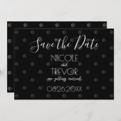Creëer Your Own - Eenvoudige Retro Polkadots Save The Date (Voorkant / Achterkant)