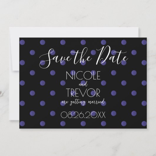 Creëer Your Own - Eenvoudige Retro Polkadots Save The Date (Voorkant)