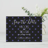 Creëer Your Own - Eenvoudige Retro Polkadots Save The Date (Staand voorkant)