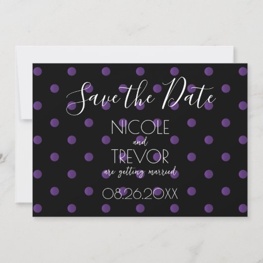 Creëer Your Own - Eenvoudige Retro Polkadots Save The Date (Voorkant)
