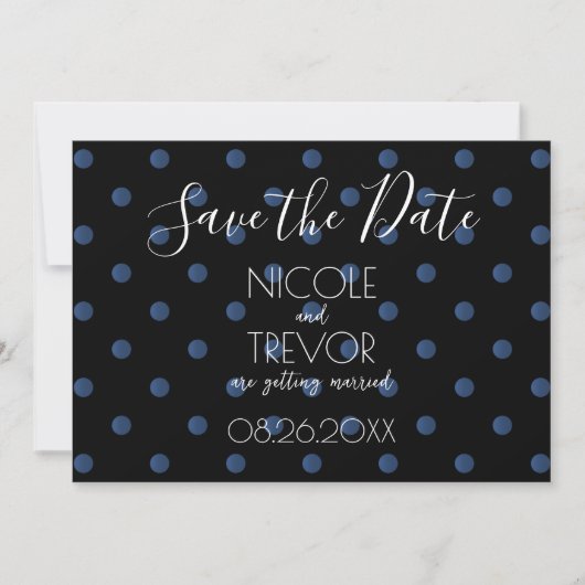 Creëer Your Own - Eenvoudige Retro Polkadots Save The Date (Voorkant)