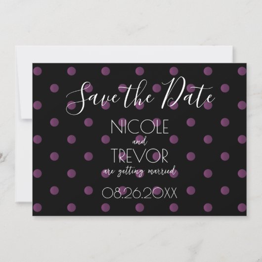 Creëer Your Own - Eenvoudige Retro Polkadots Save The Date (Voorkant)
