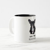 Creëer Your Own French Bulldog Tweekleurige Koffiemok (Voorkant links)