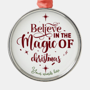 Creëer Your Own Geloof in de magie van Kerstmis Metalen Ornament