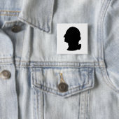 Creëer Your Own George Washington Silhouette Vierkante Button 5,1 Cm (In situ)