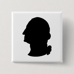 Creëer Your Own George Washington Silhouette Vierkante Button 5,1 Cm