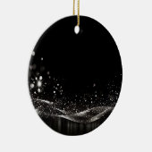 Creëer Your Own -  Glitter Lint B&W Keramisch Ornament (Rechts)