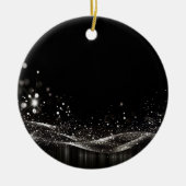 Creëer Your Own -  Glitter Lint B&W Keramisch Ornament (Voorkant)