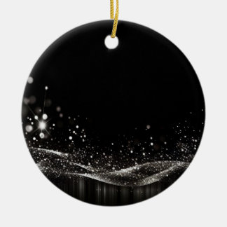 Creëer Your Own - Glitter Lint B&W Keramisch Ornament