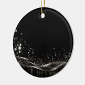 Creëer Your Own -  Glitter Lint B&W Keramisch Ornament (Links)