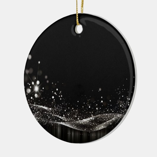 Creëer Your Own -  Glitter Lint B&W Keramisch Ornament (Links)